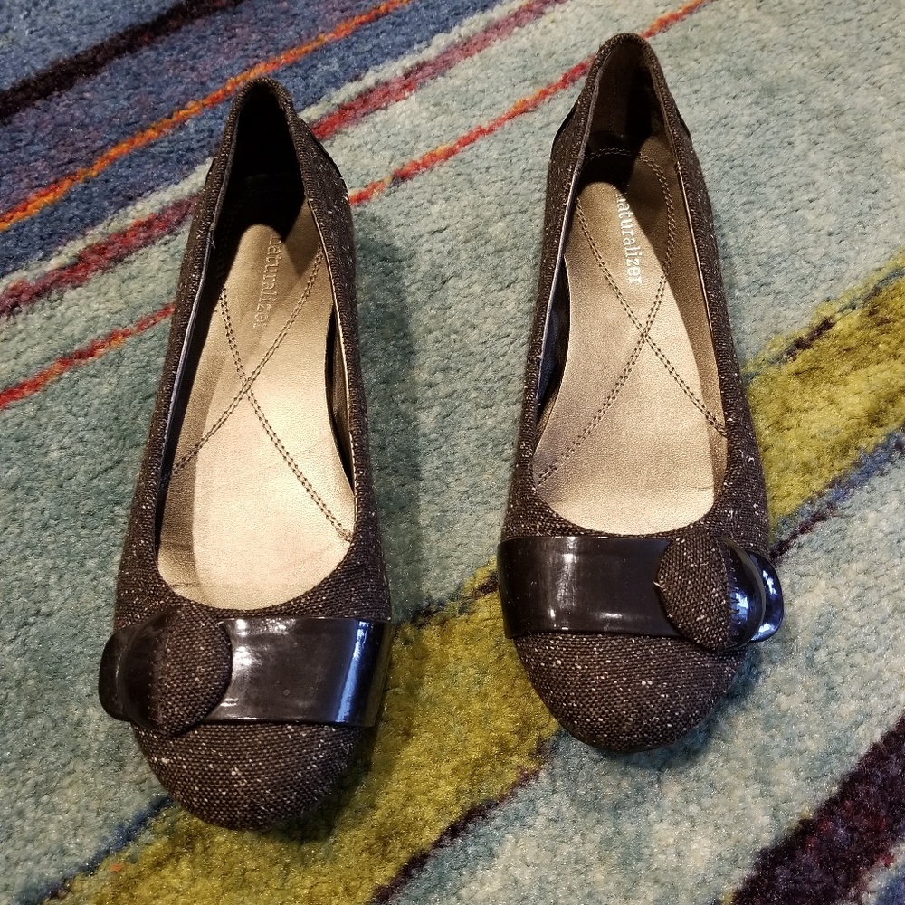 🌻 Naturalizer Brown Tweed Flats